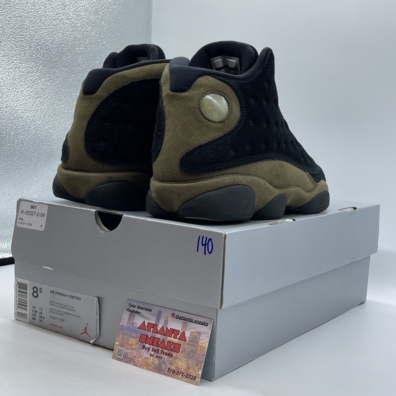 Size 8.5 - Air Jordan 13 Retro Olive Black (414571-006)