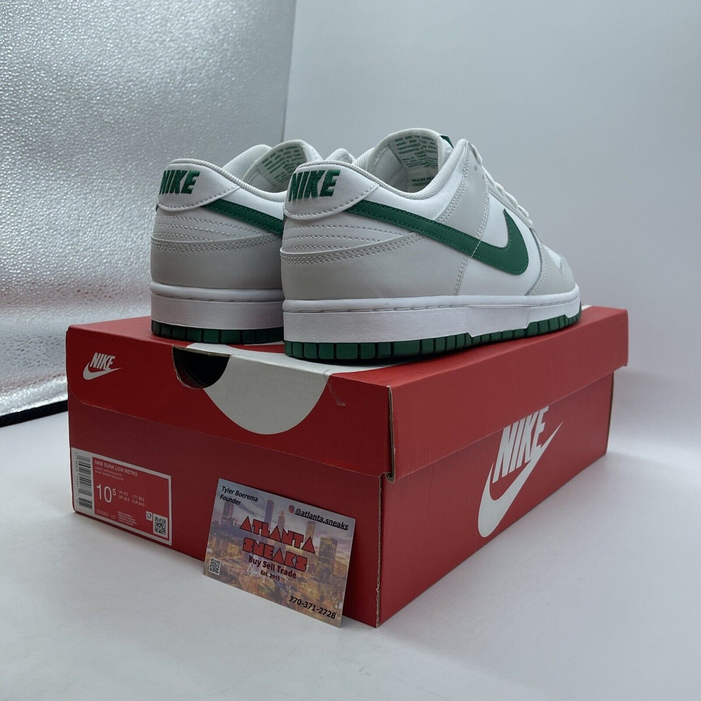 Size 10.5 - Nike Dunk Low Summit White Malachite Green White Grey (DV0831-107)
