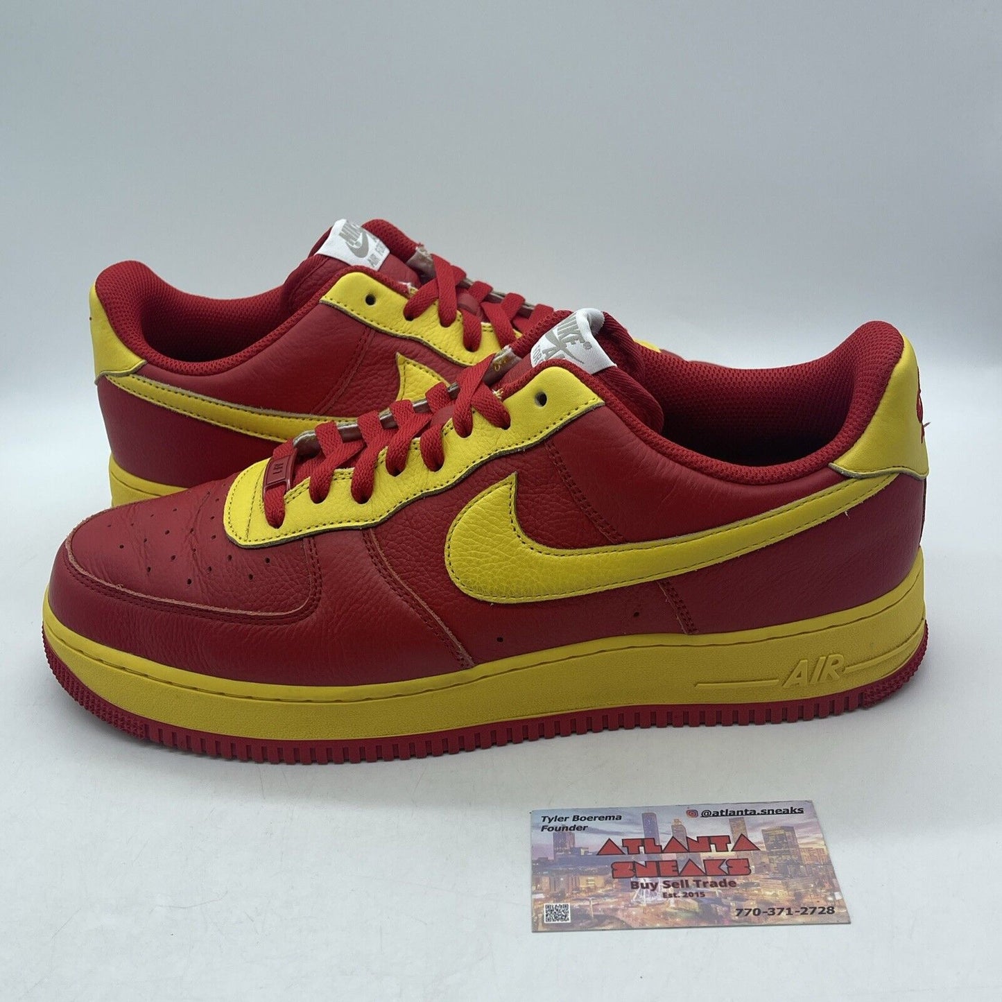 Size 13 - Air Force 1 Red Yellow Leather Nike ID By You (DV3892-900)