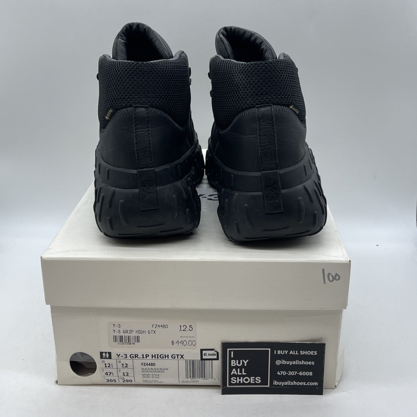 Size 12.5 - Adidas Y-3 GR.1P GTX High Triple Black (FZ4480)