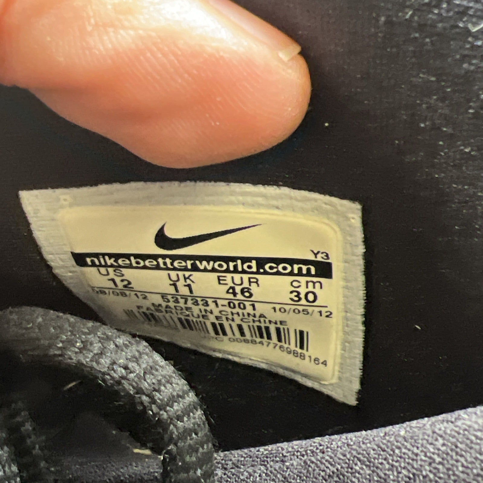 Size 12 - Nike Air Penny 5 Black Grey Tour Yellow (537331-001)
