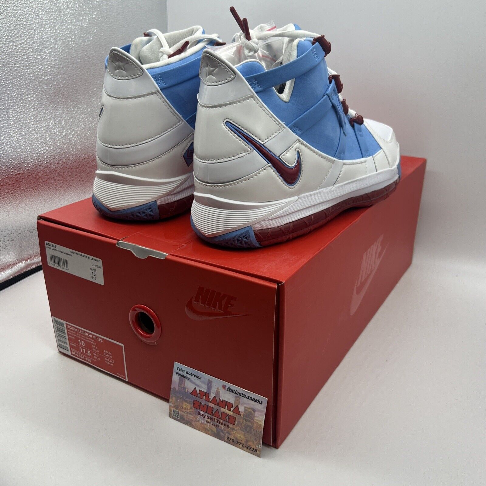 Size 10 - Nike Zoom LeBron 3 Houston Oilers Brand New Og All University Blue