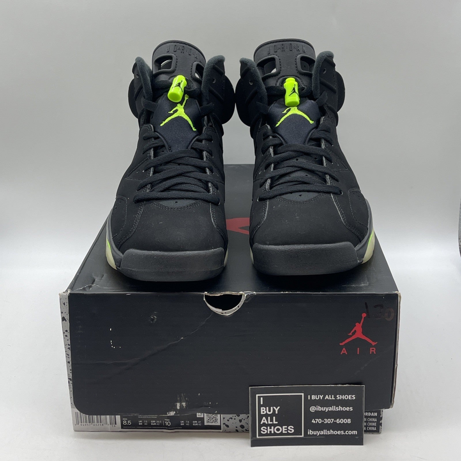 Size 8.5 - Air Jordan 6 Retro Electric Green 2021 Black Suede (CT8529-003)