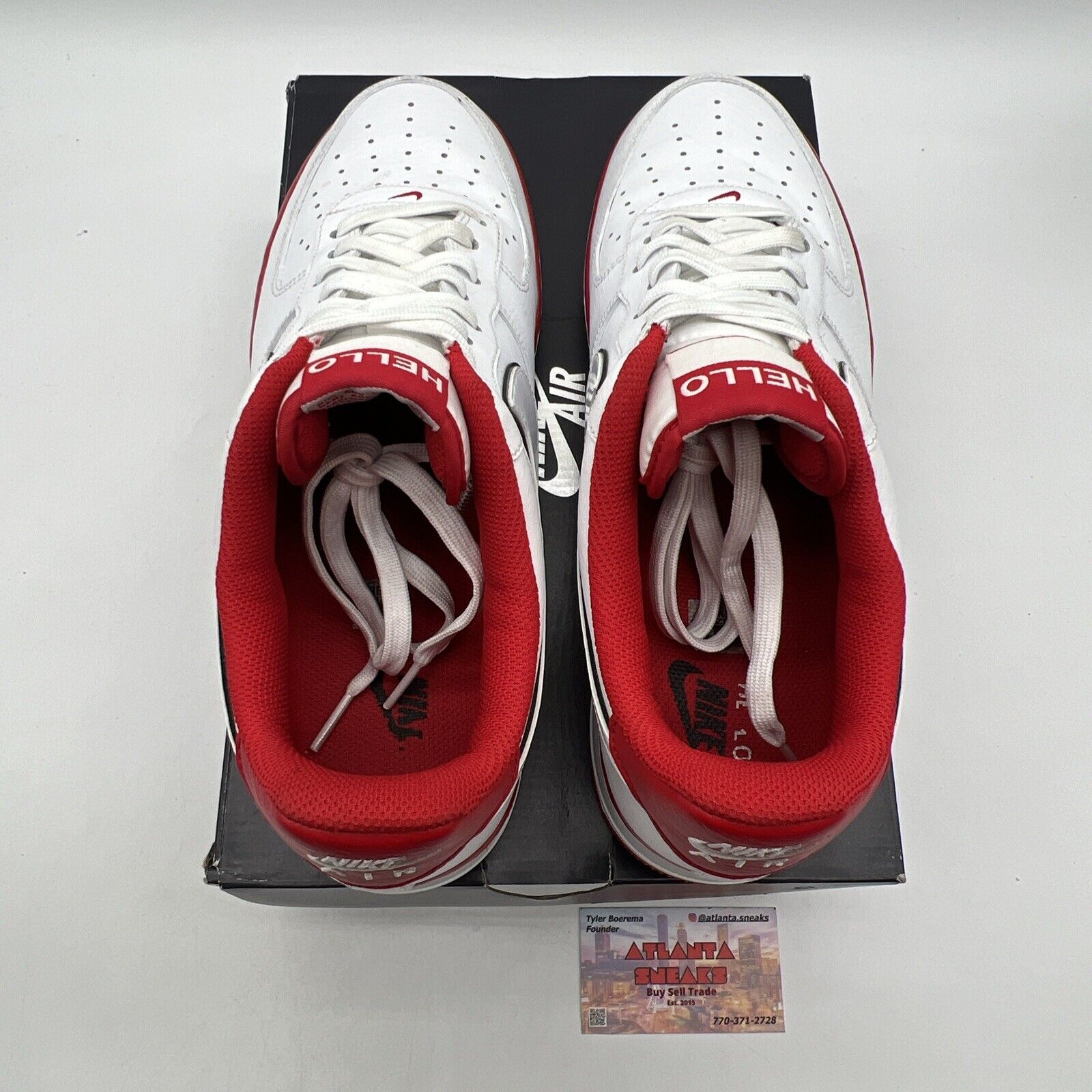 Size 11 - Nike Urbanstar x Air Force 1 '07 LX HELLO Pack - White University Red