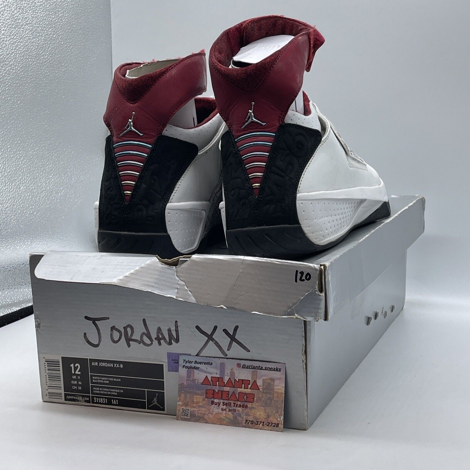Size 12 - Air Jordan 20 OG B-Grade White Varsity Red White Leather (311831-161)