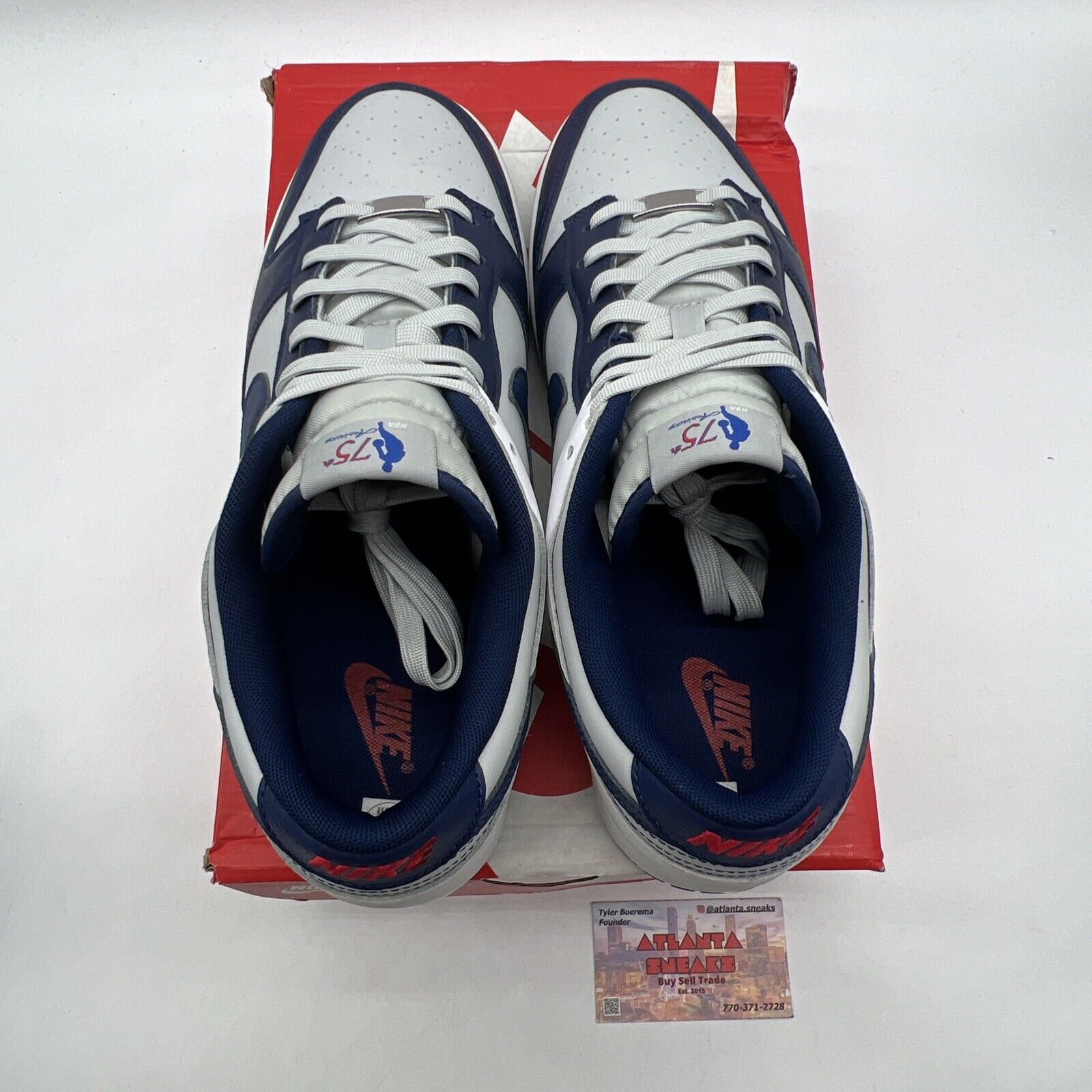 Size 13 - Nike NBA x Dunk EMB Low 75th Anniversary - Nets White (DD3363-001)