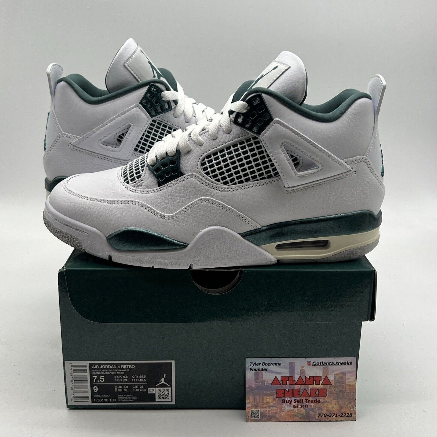 Size 7.5 - Air Jordan 4 Retro Oxidized Green (FQ8138-103)