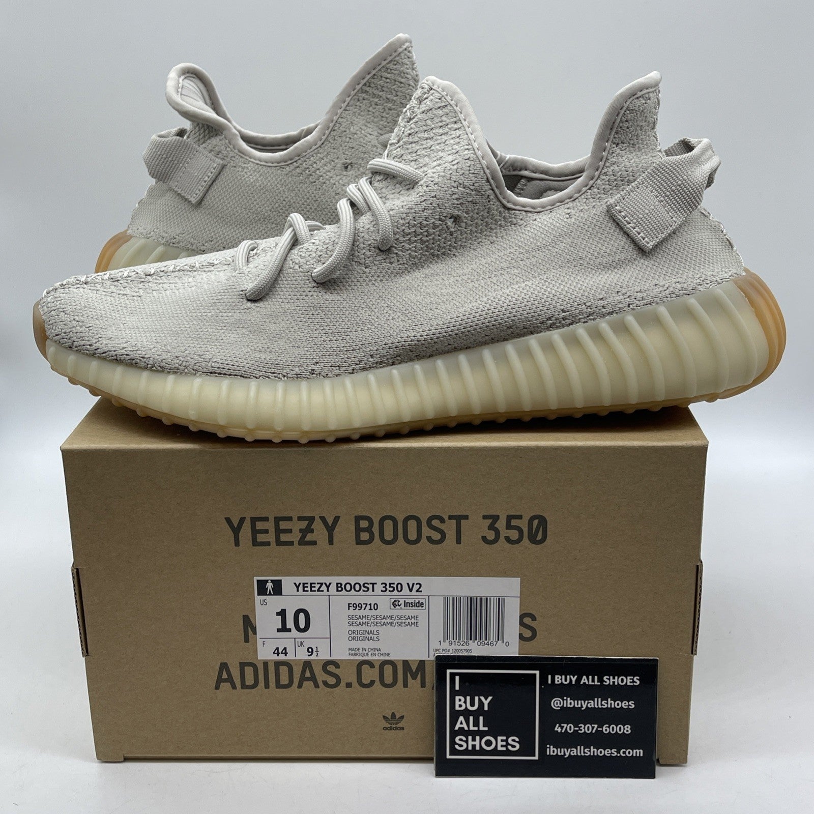 Size 10 - adidas Yeezy Boost 350 V2 Low Sesame Suede (F99710)