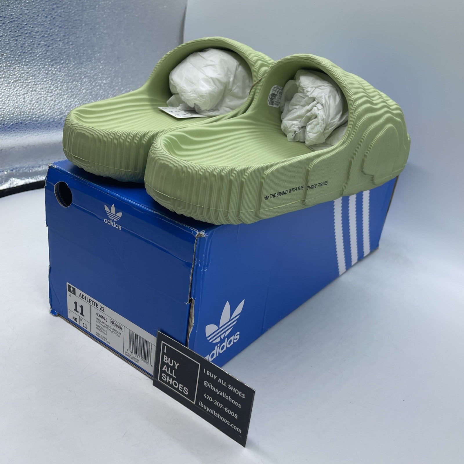 Size 11 - Adidas Adilette 22 Slides Magic Lime (GX6946)