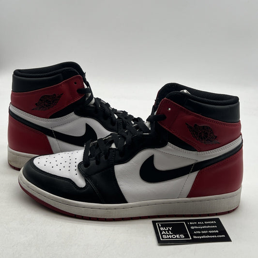 Size 12 - Air Jordan 1 Retro High OG Black Toe 2016 (555088-125)
