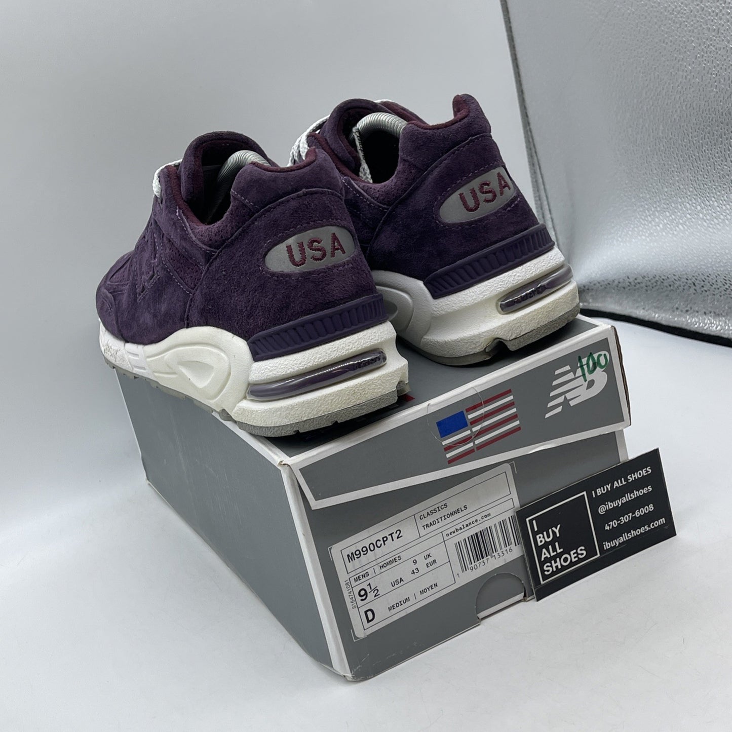 Size 9.5 - New Balance Concepts x 990v2 Made in USA Tyrian Purple (M990CPT2)