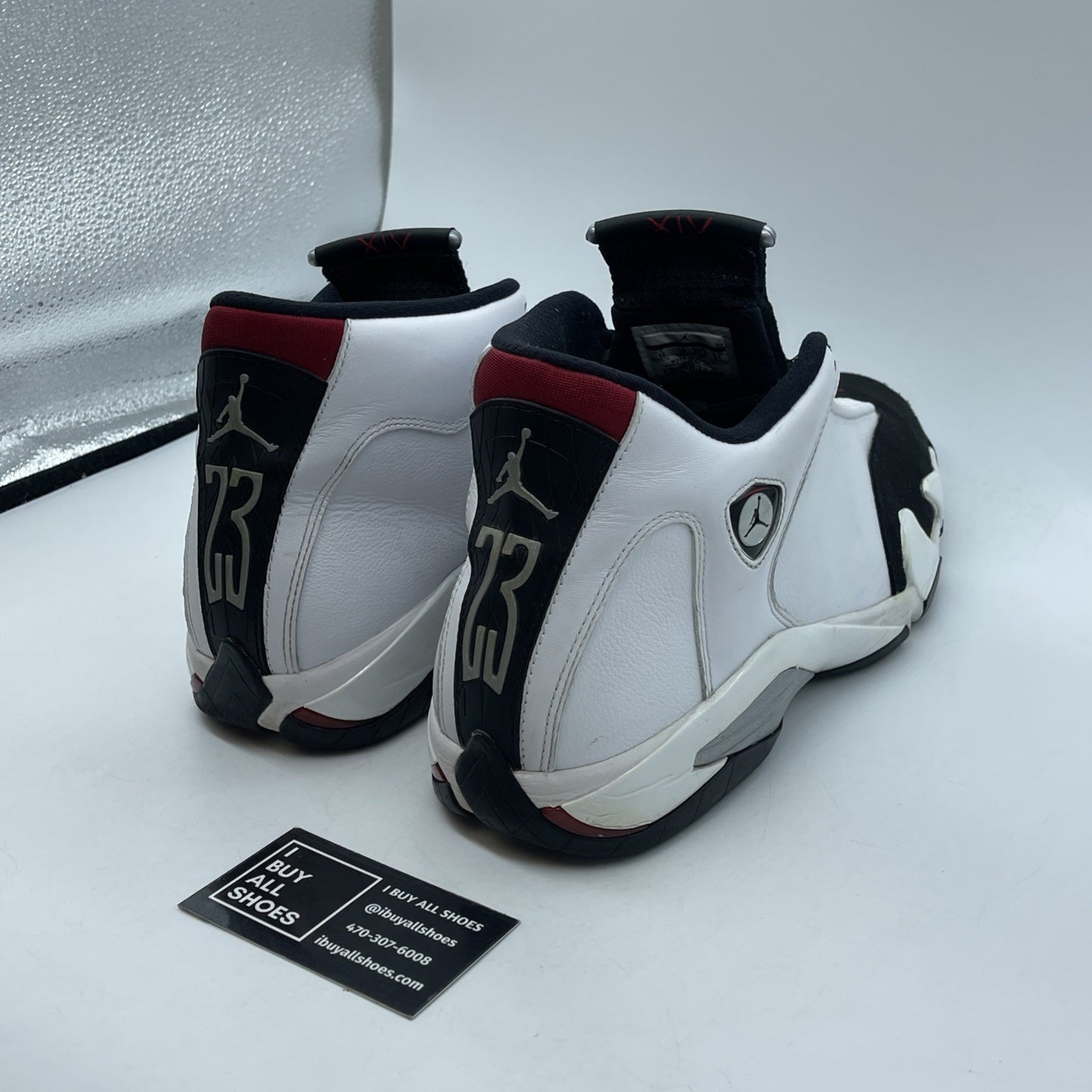 Size 13 - Air Jordan 14 Retro 2014 Black Toe White Suede Leather (487471-102)