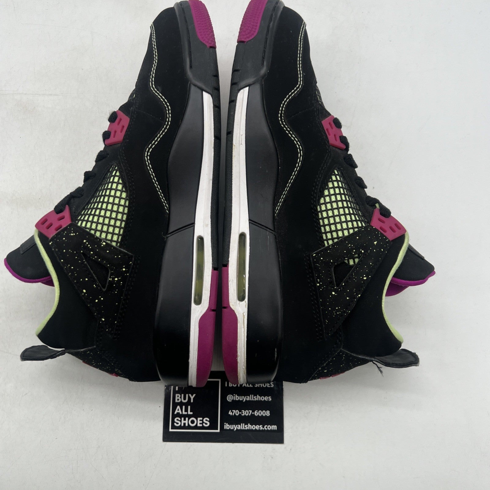 Size 7Y - Air Jordan IV 4 Retro GG Fuschia Pink Black Lime White (705344-027)
