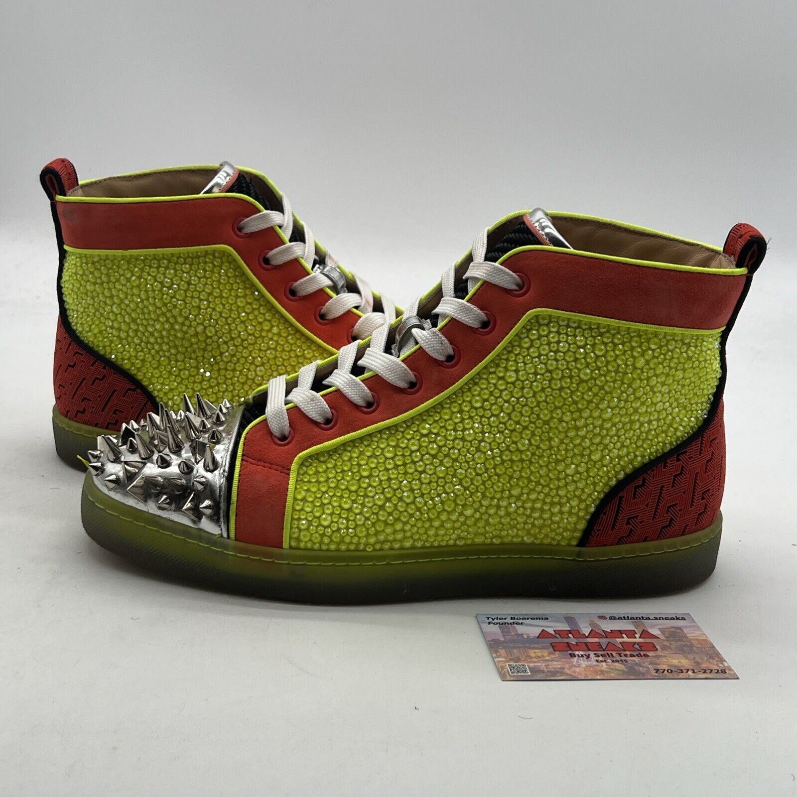 Size 8.5 - Christian Louboutin Multicolor Leather Strass Rubber Material