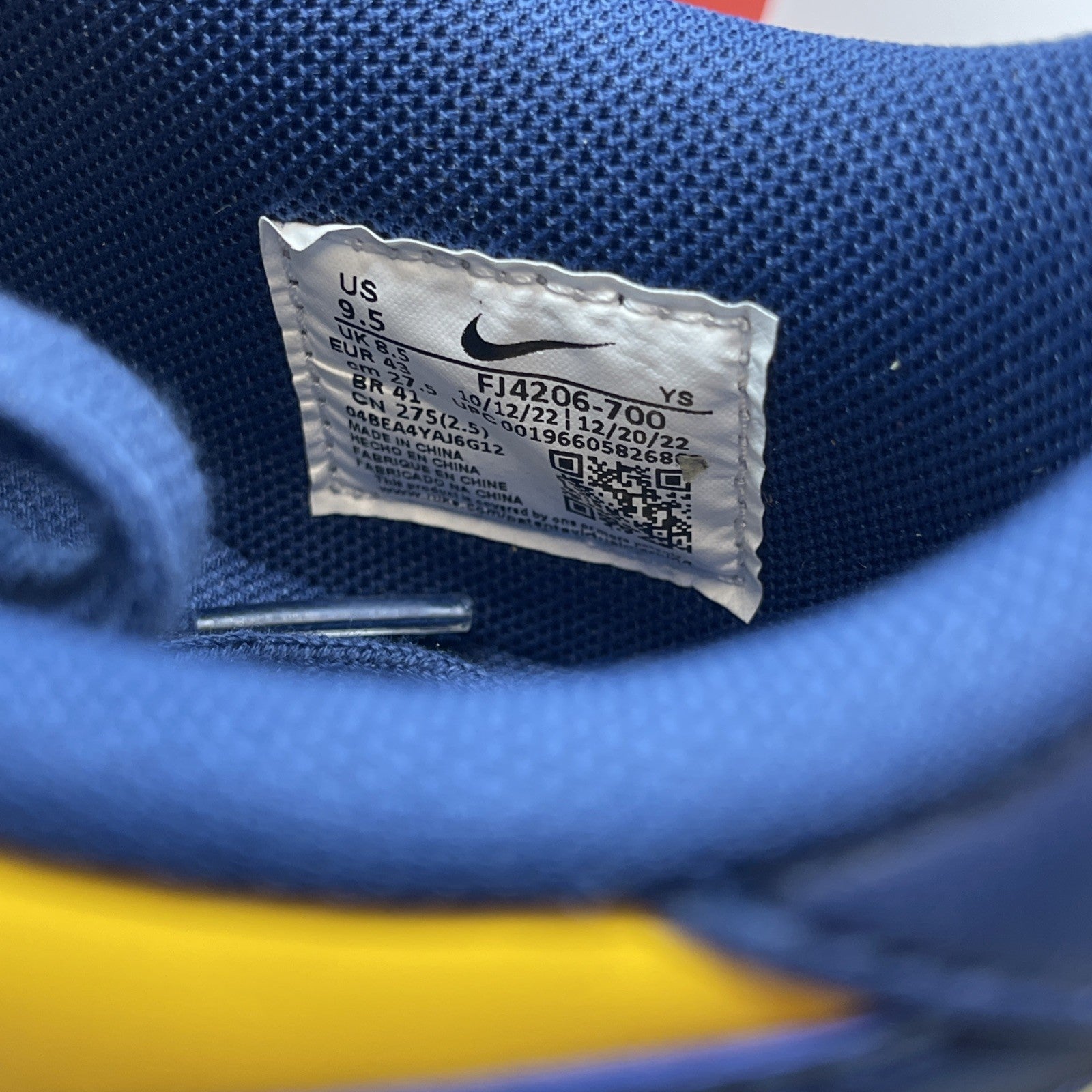 Size 9.5 - Nike Terminator Low "University Gold and Navy" (FJ4206-700)
