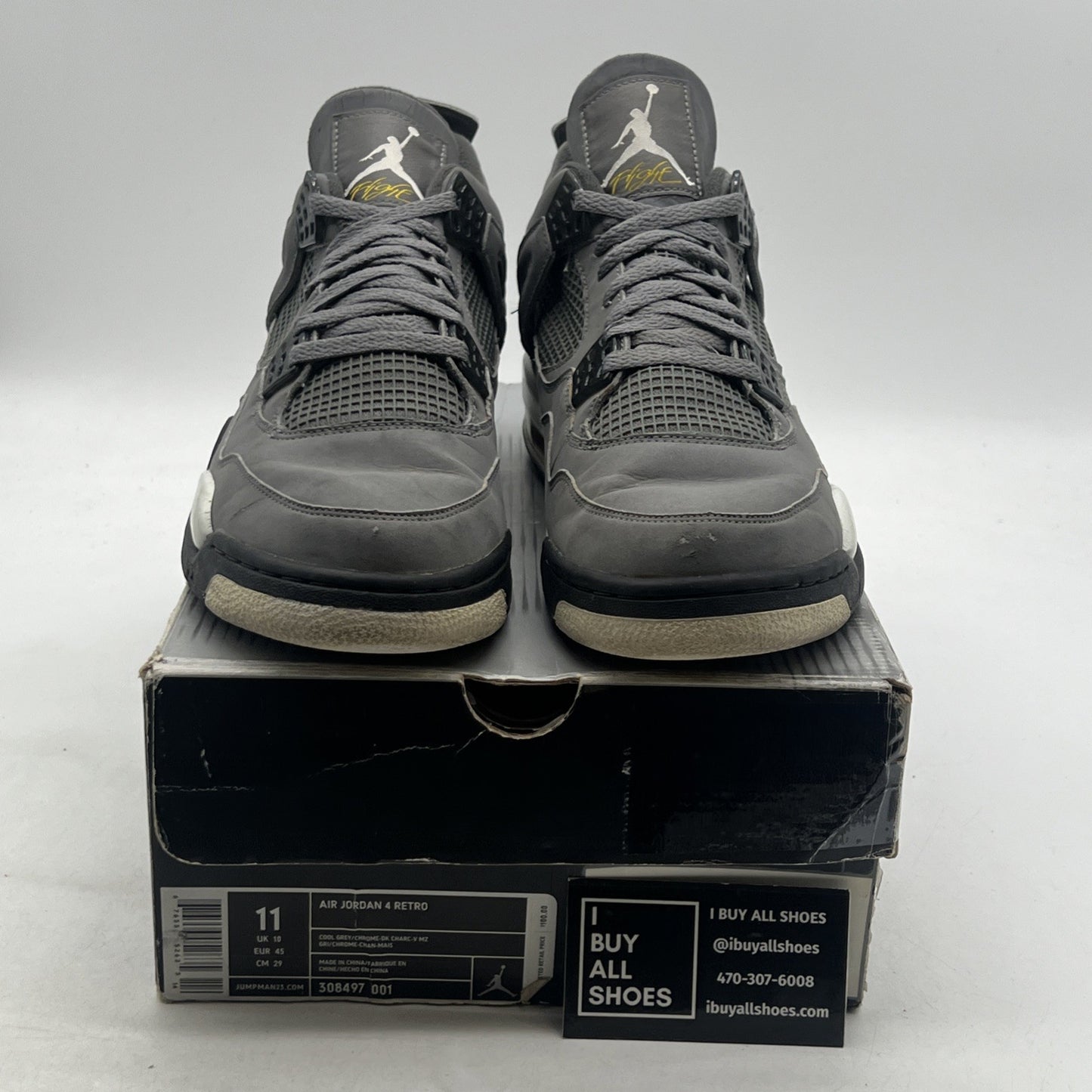 Size 11 - Air Jordan 4 Retro 2004 Cool Grey (308497-001)