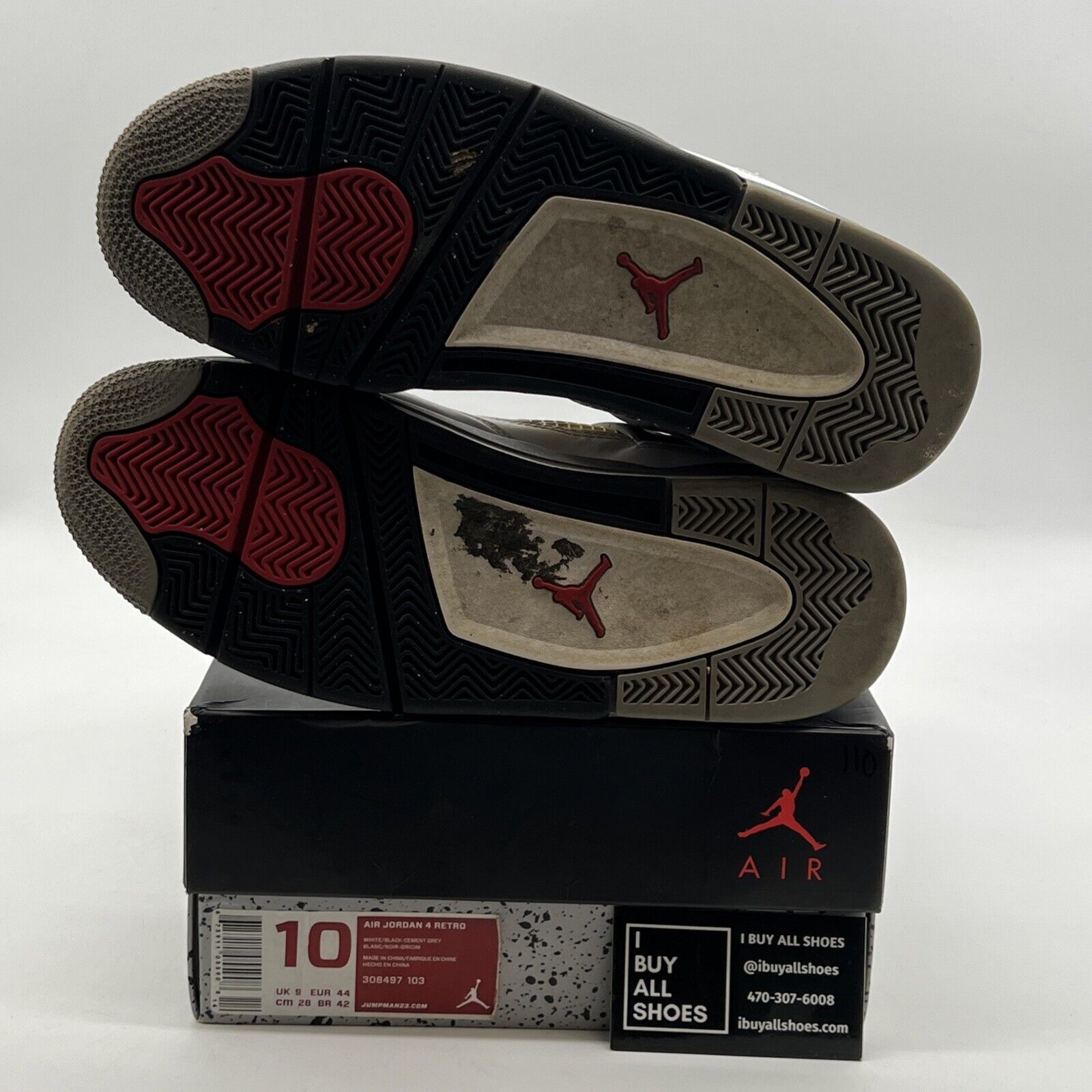 Size 10 - Air Jordan 4 Retro Cement 2012 (308497-103)