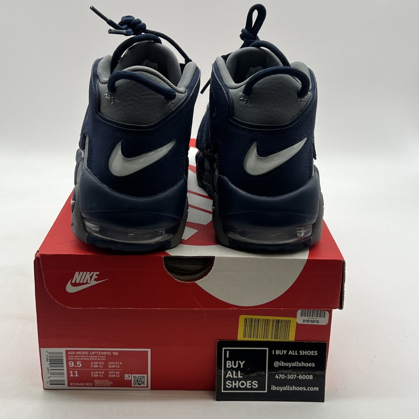 Size 9.5 - Nike Air More Uptempo Georgetown (921948-003).