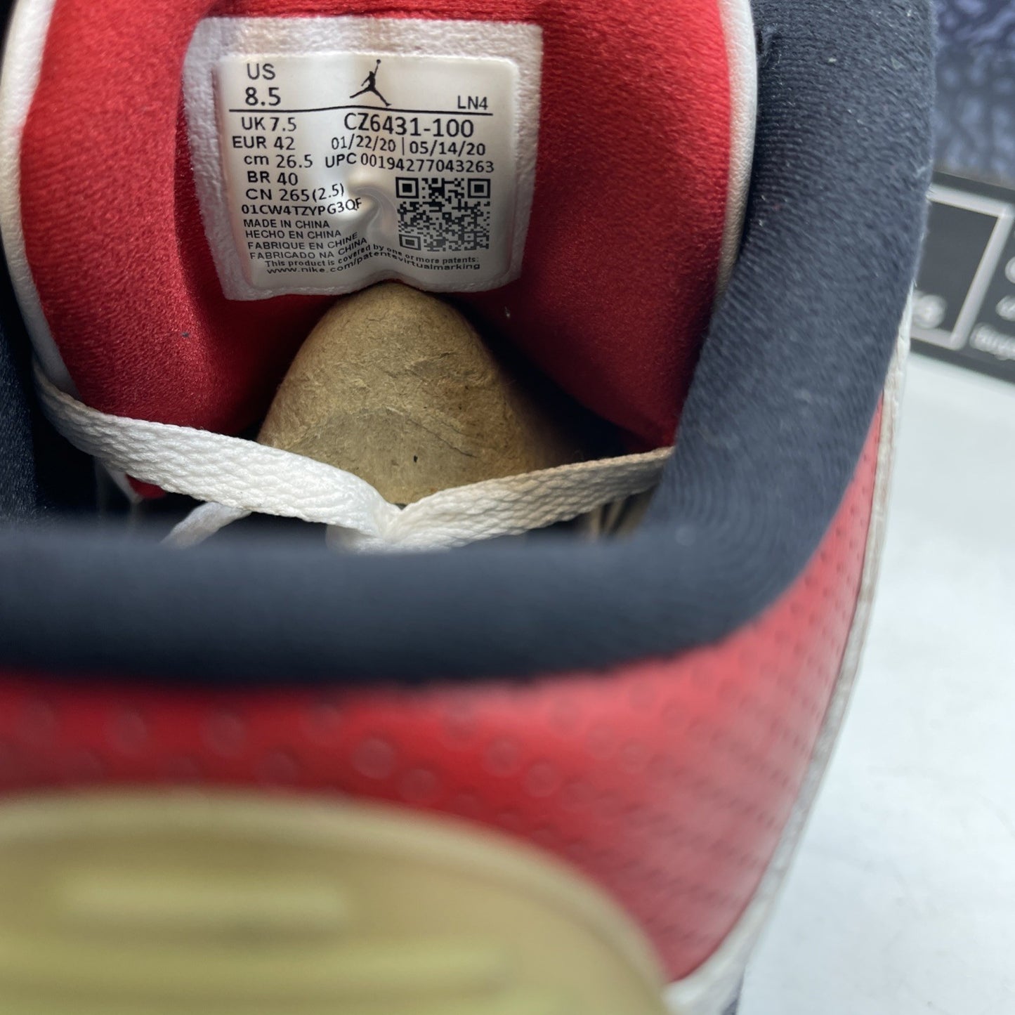 Size 8.5 - Air Jordan 3 Retro Denim SE Fire Red 2020 (CZ6431-100)