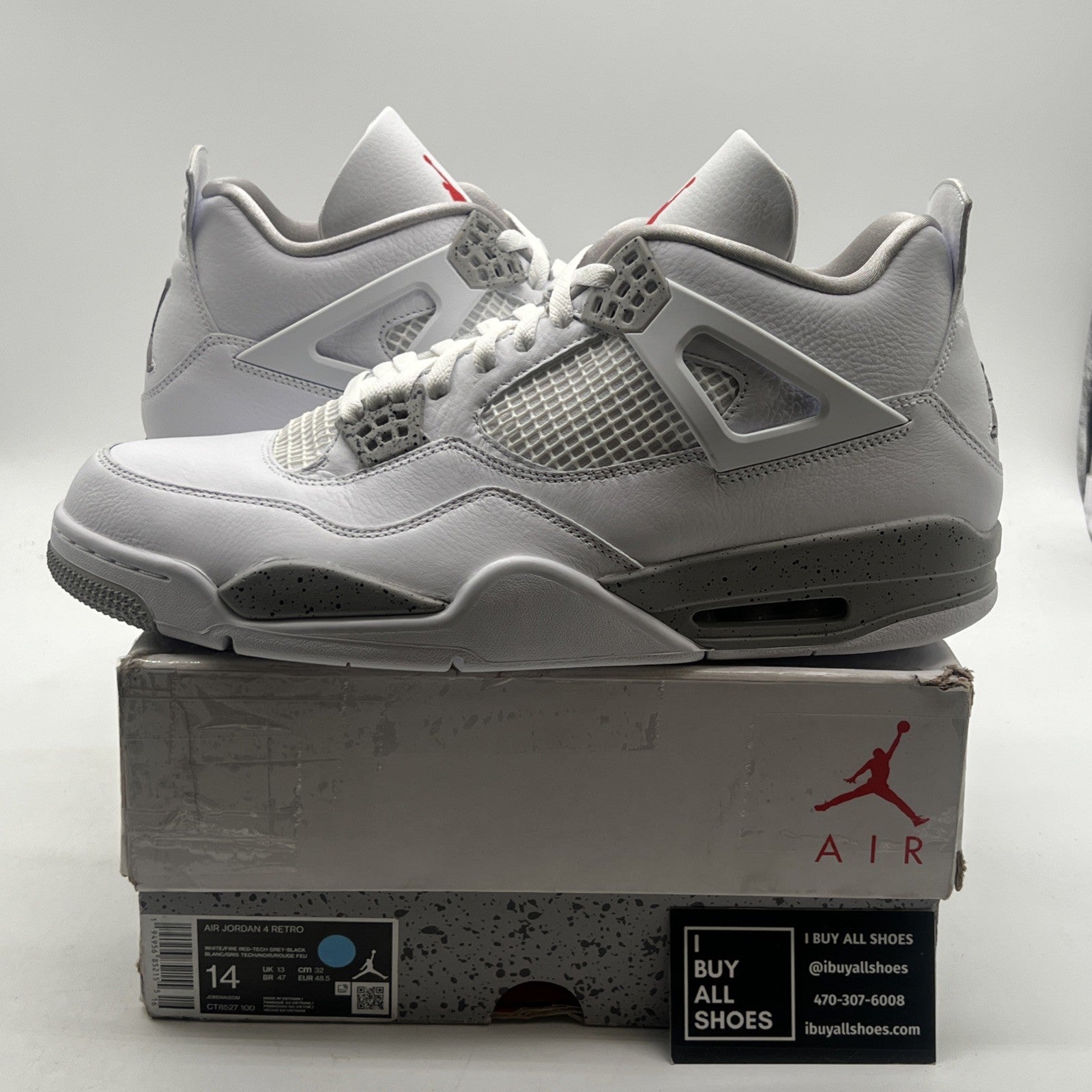 Size 14 - Air Jordan 4 Retro Mid White Oreo (CT8527-100)