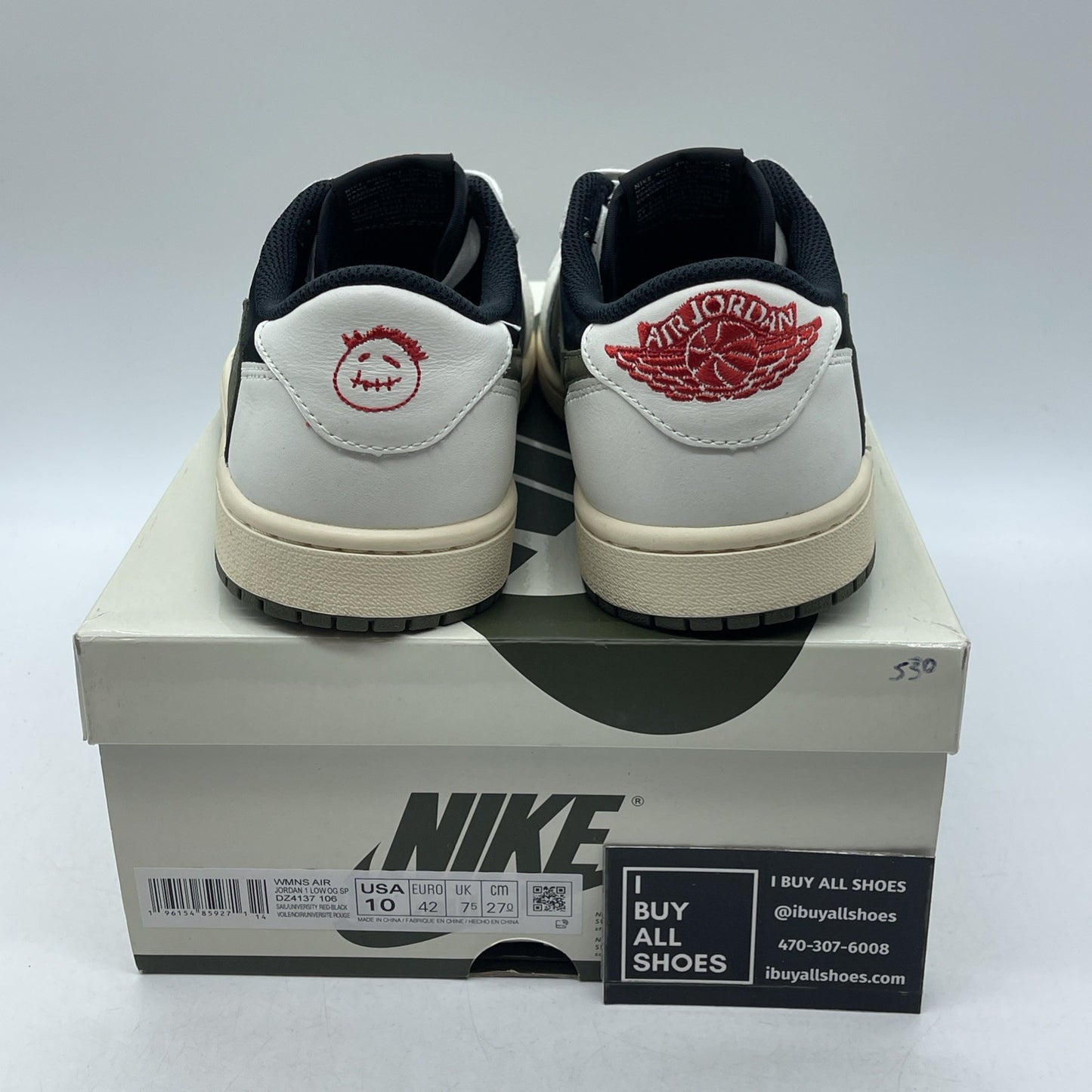 Size 10W - Air Jordan 1 Retro OG x Travis Scott Low Olive