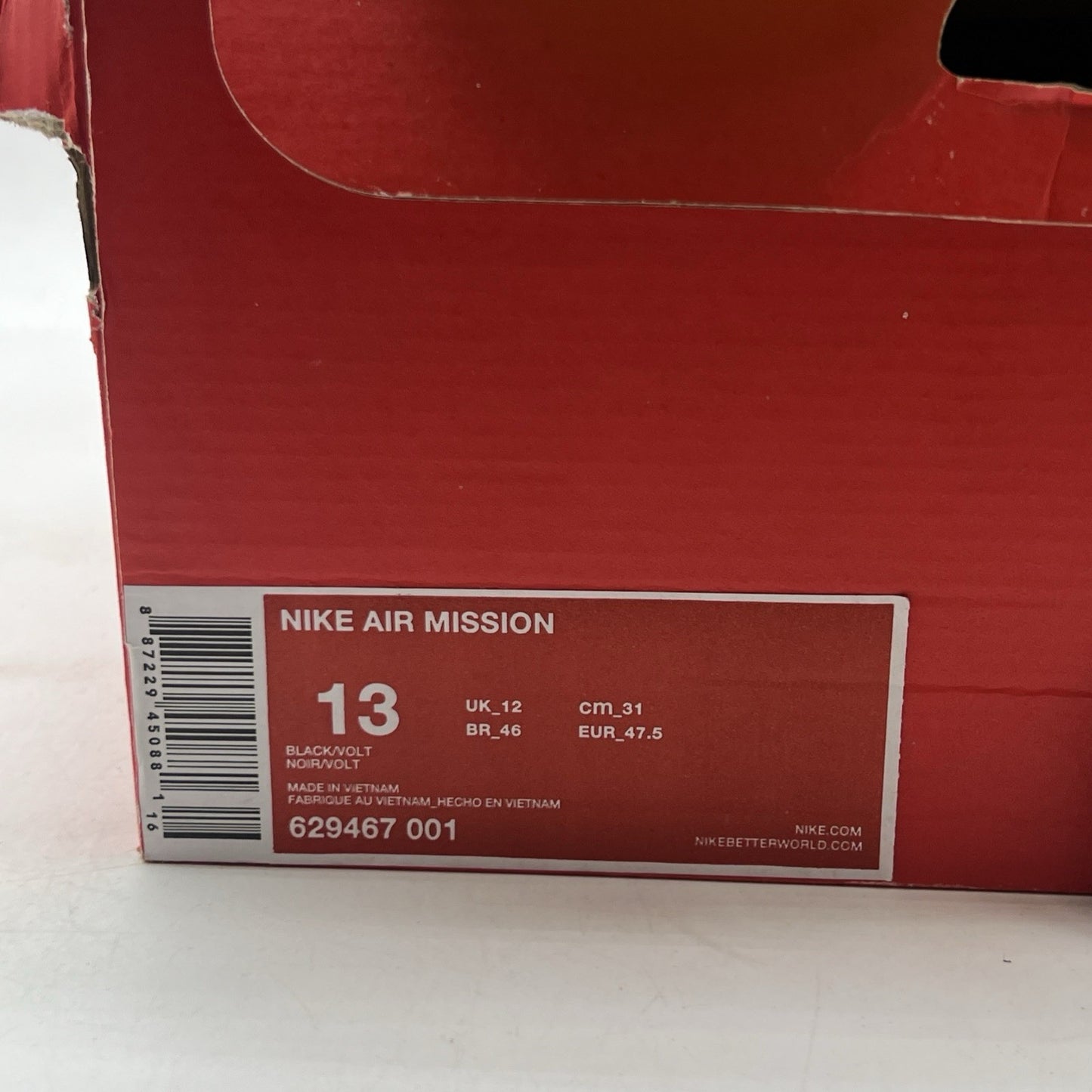 Size 13 - Nike Air Mission Yellow (629467-001)