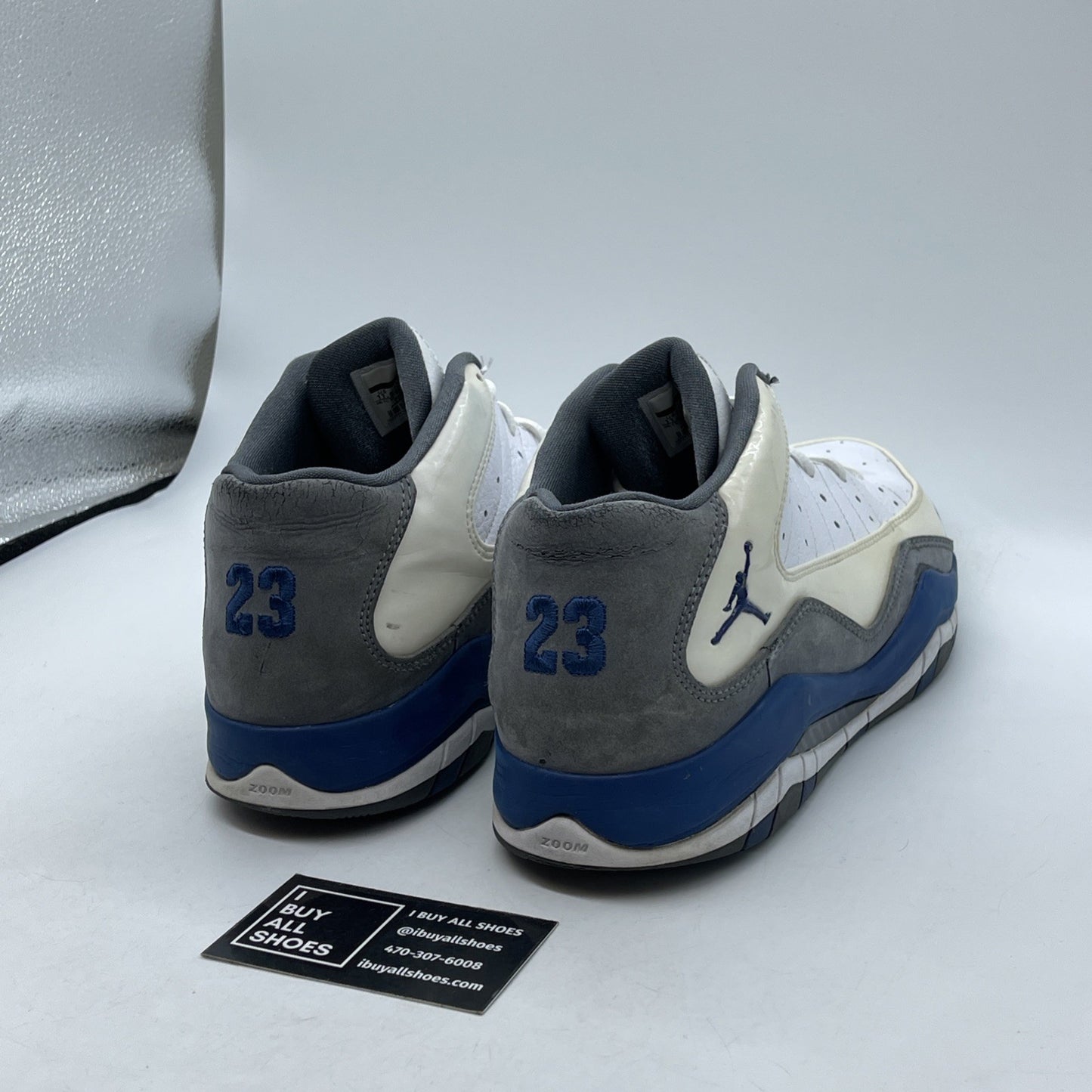Size 11.5 - Nike Jordan Hallowed Ground White Gray Blue 2010  (384699-105)