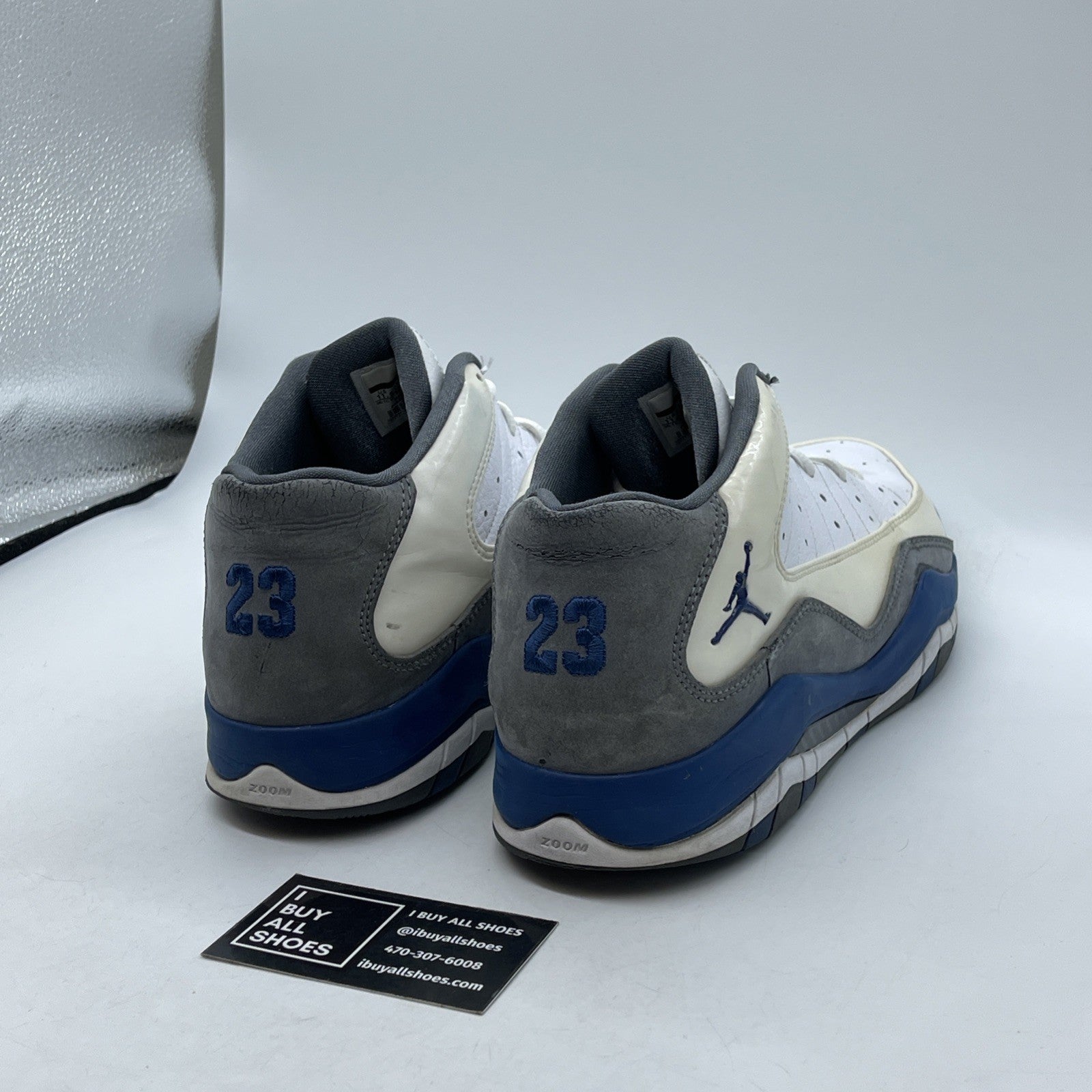 Size 11.5 - Nike Jordan Hallowed Ground White Gray Blue 2010  (384699-105)