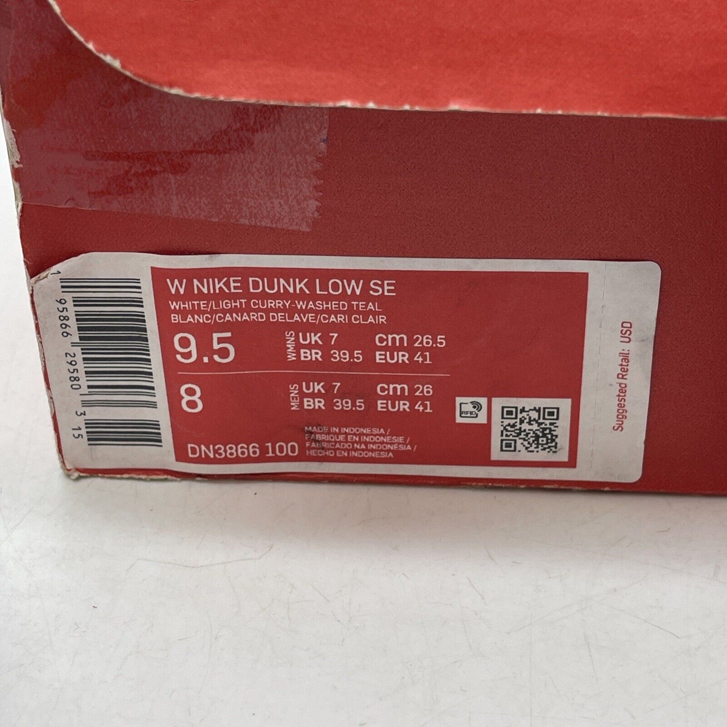 Size 9.5W - Nike Dunk SE Low Safari Mix Red White Leather Suede (DN3866-100)