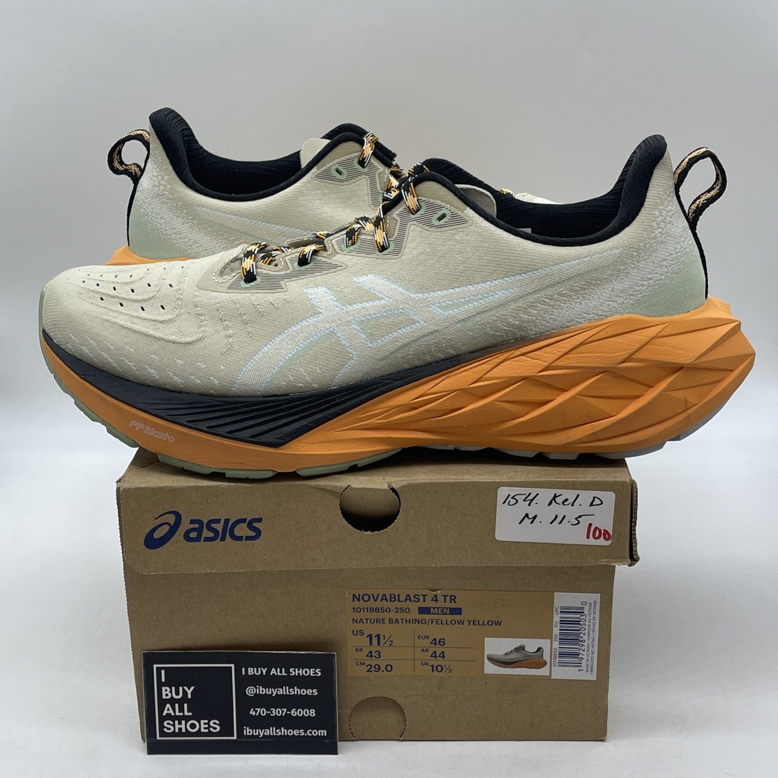 Size 11.5 - Asics Novablast 4 TR Nature Bathing Fellow Yellow Orange