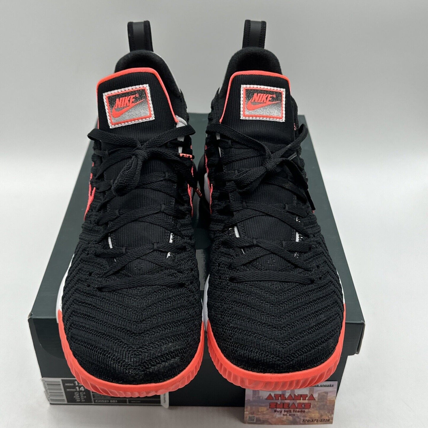 Size 13 - Nike LeBron 16 Tech Challenge Hot Lava Black Infrared White Vnds OG Al