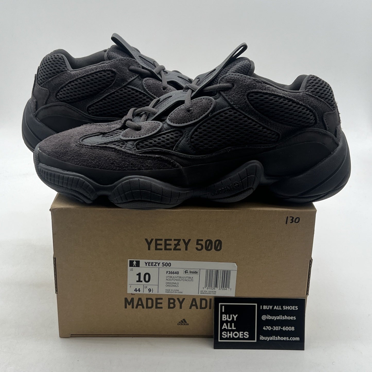 Size 10 - adidas Yeezy 500 Low Utility Black (F36640)