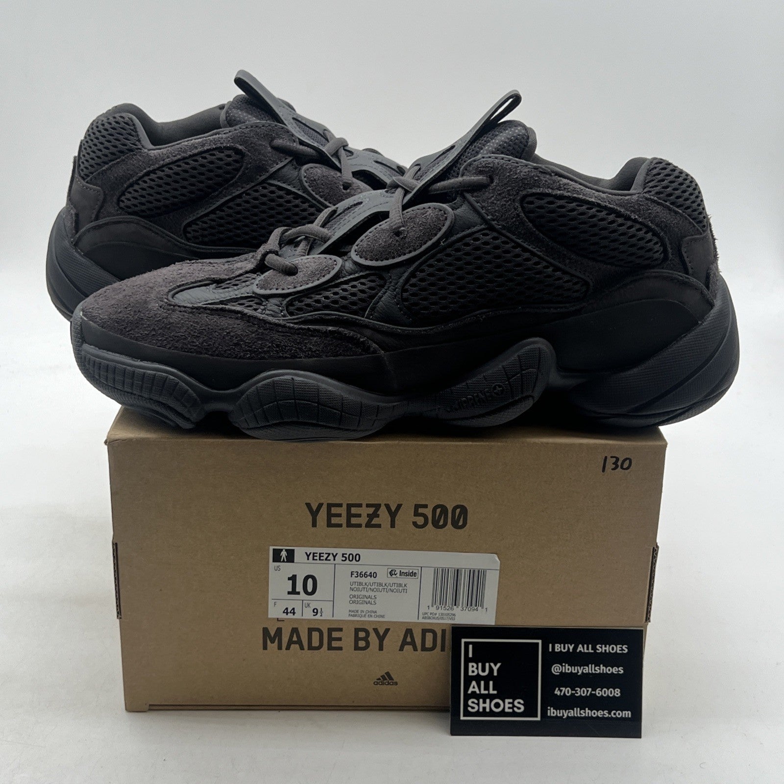 Size 10 - adidas Yeezy 500 Low Utility Black (F36640)