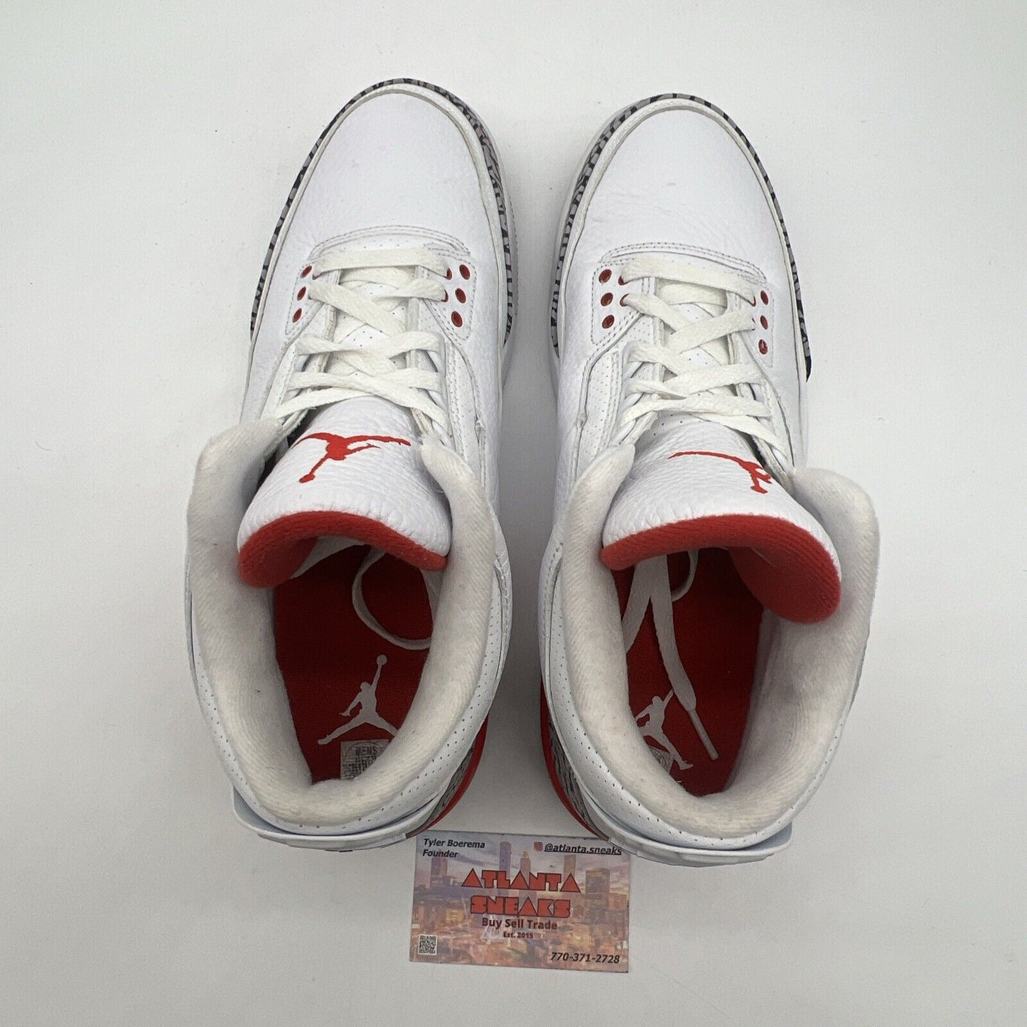 Size 12 - Jordan 3 Retro Hall of Fame 2018 White Black Red Leather (136064-116)