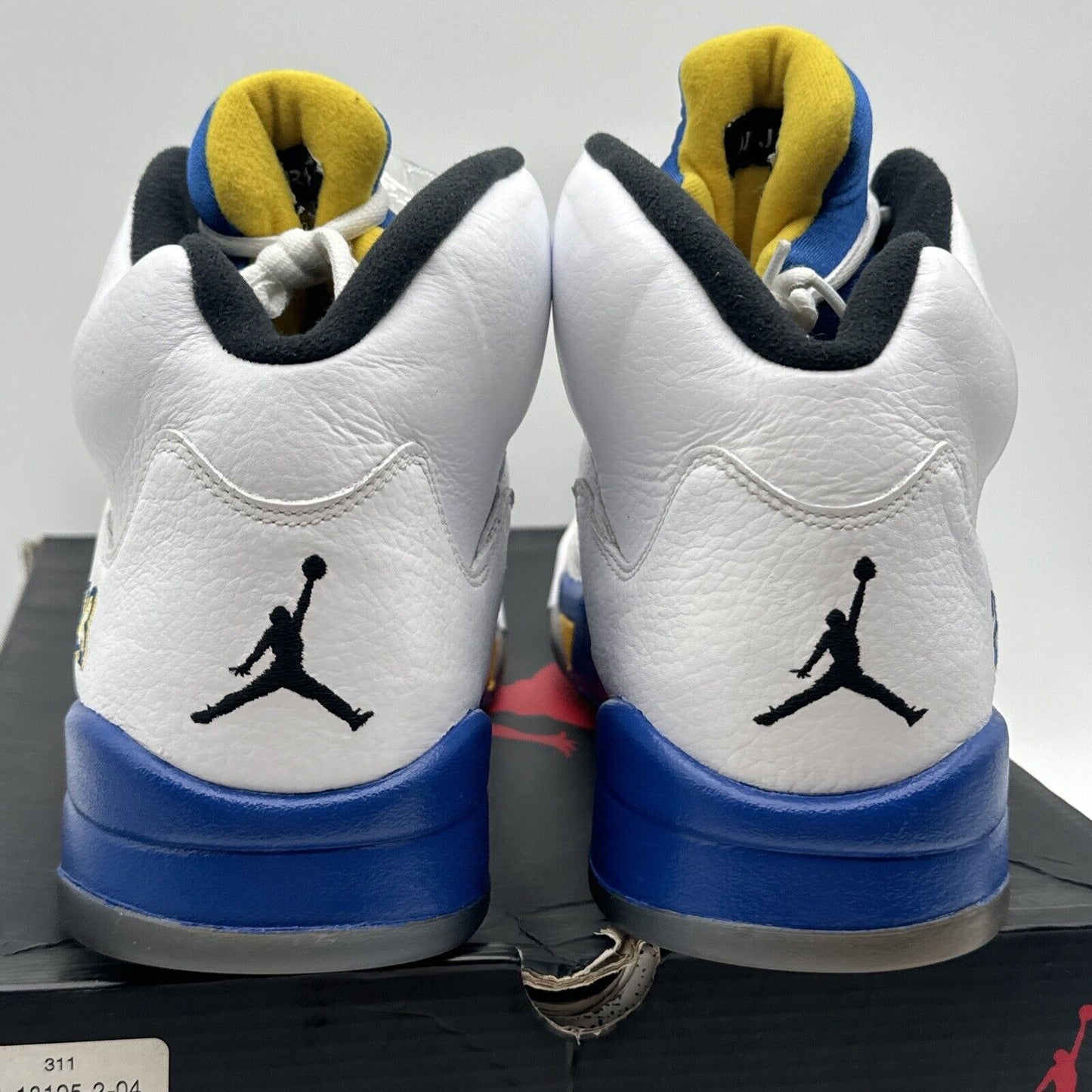 Size 13 - Jordan 5 Retro Laney 2013 White Leather Tumbled Yellow Blue OG Box Icy