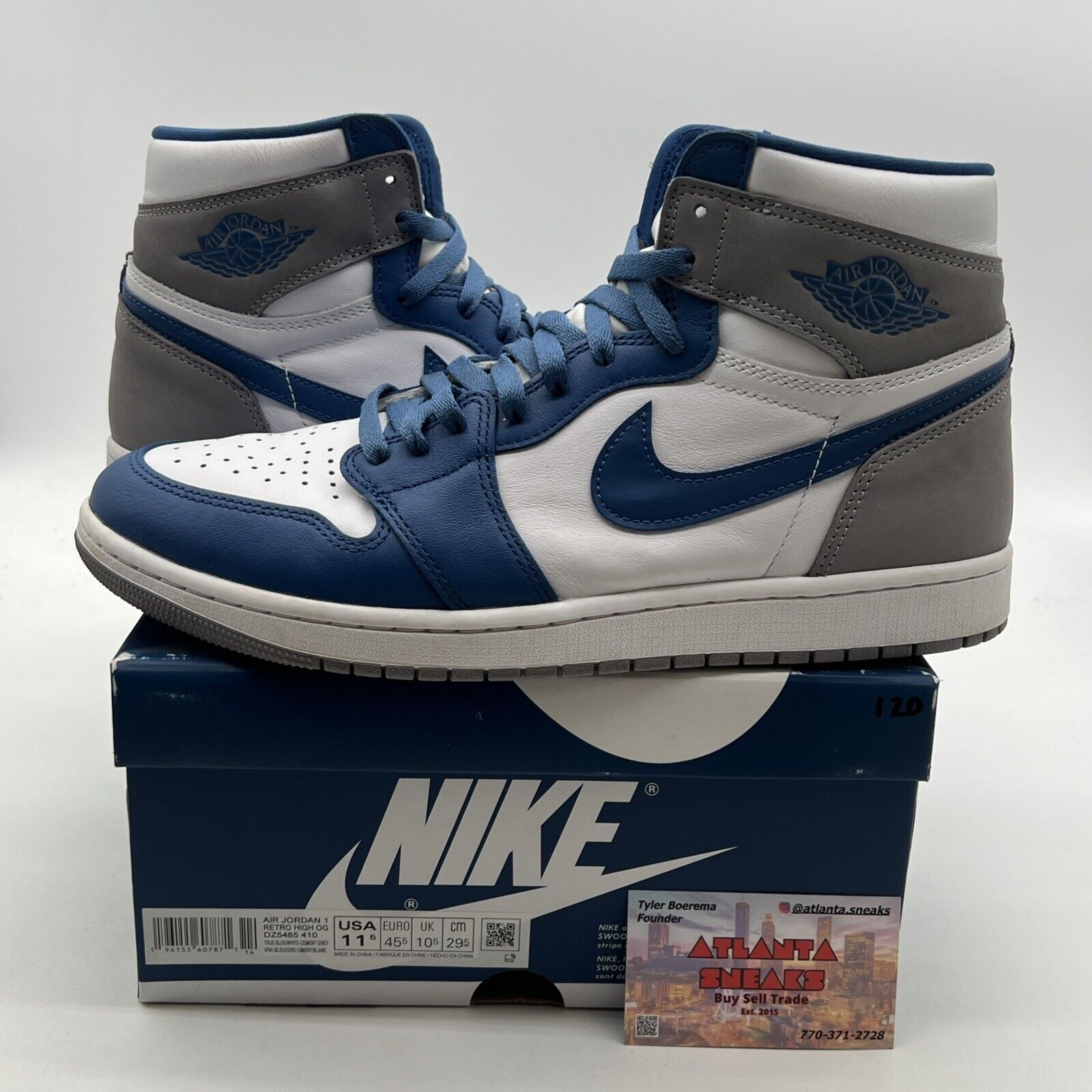Size 11.5 - Air Jordan 1 Retro OG High True Blue (DZ5485-410)