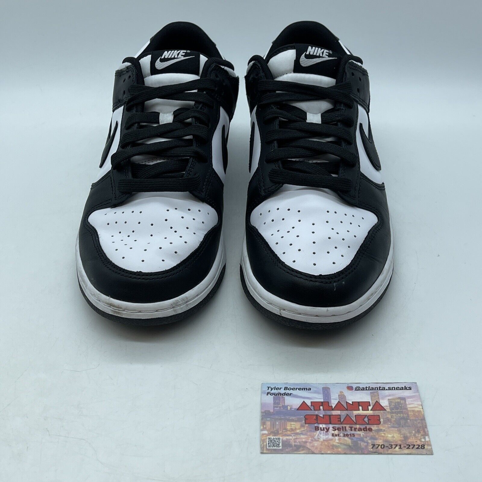 Size 9.5 - Nike Dunk Low Black White Leather (DD1391-100)