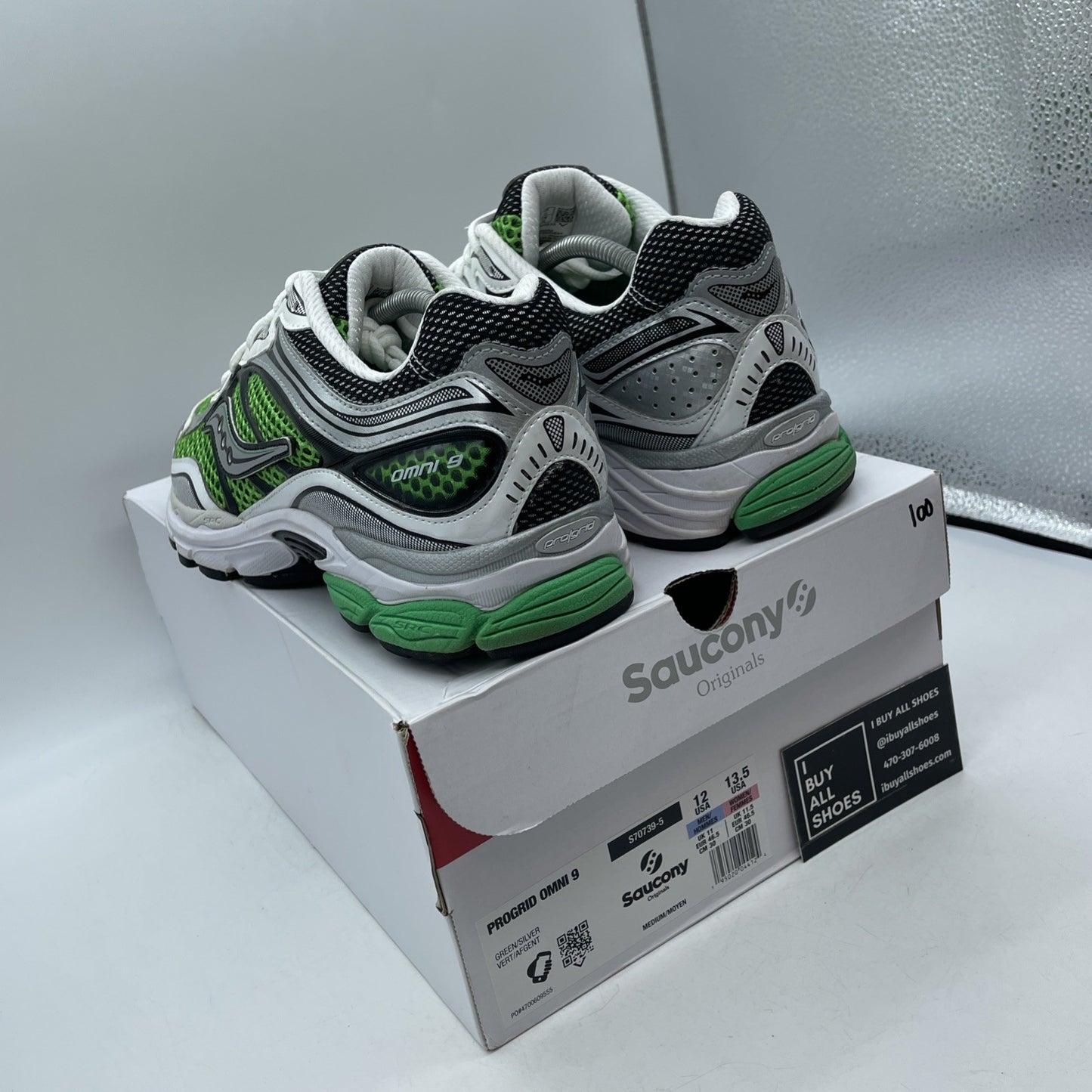 Size 12 - Saucony Progrid Omni 9 OG Green Silver Black Leather (S70739-5)