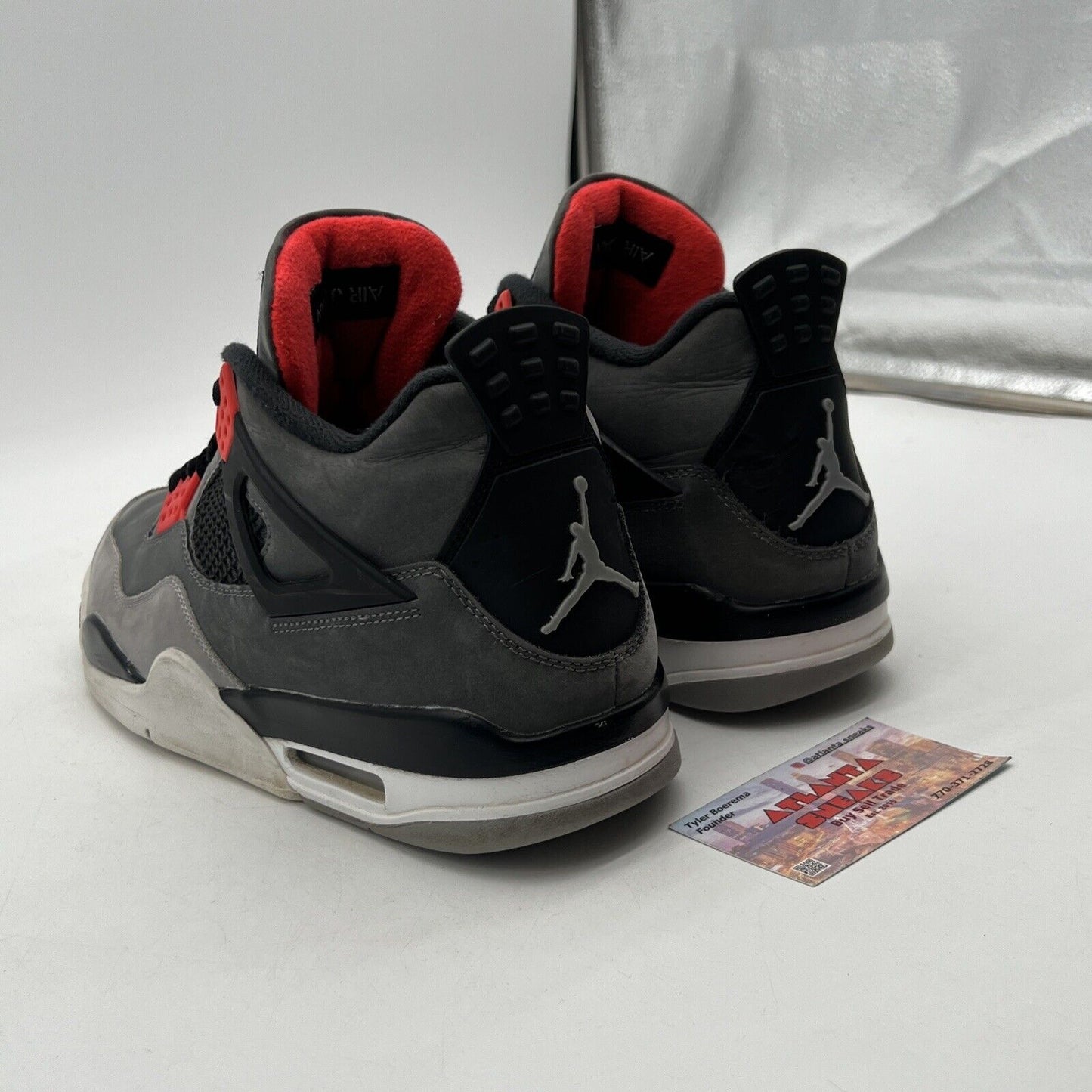 Size 9.5 - Jordan 4 Retro Mid Infrared Grey Black White Suede (DH6927-061)