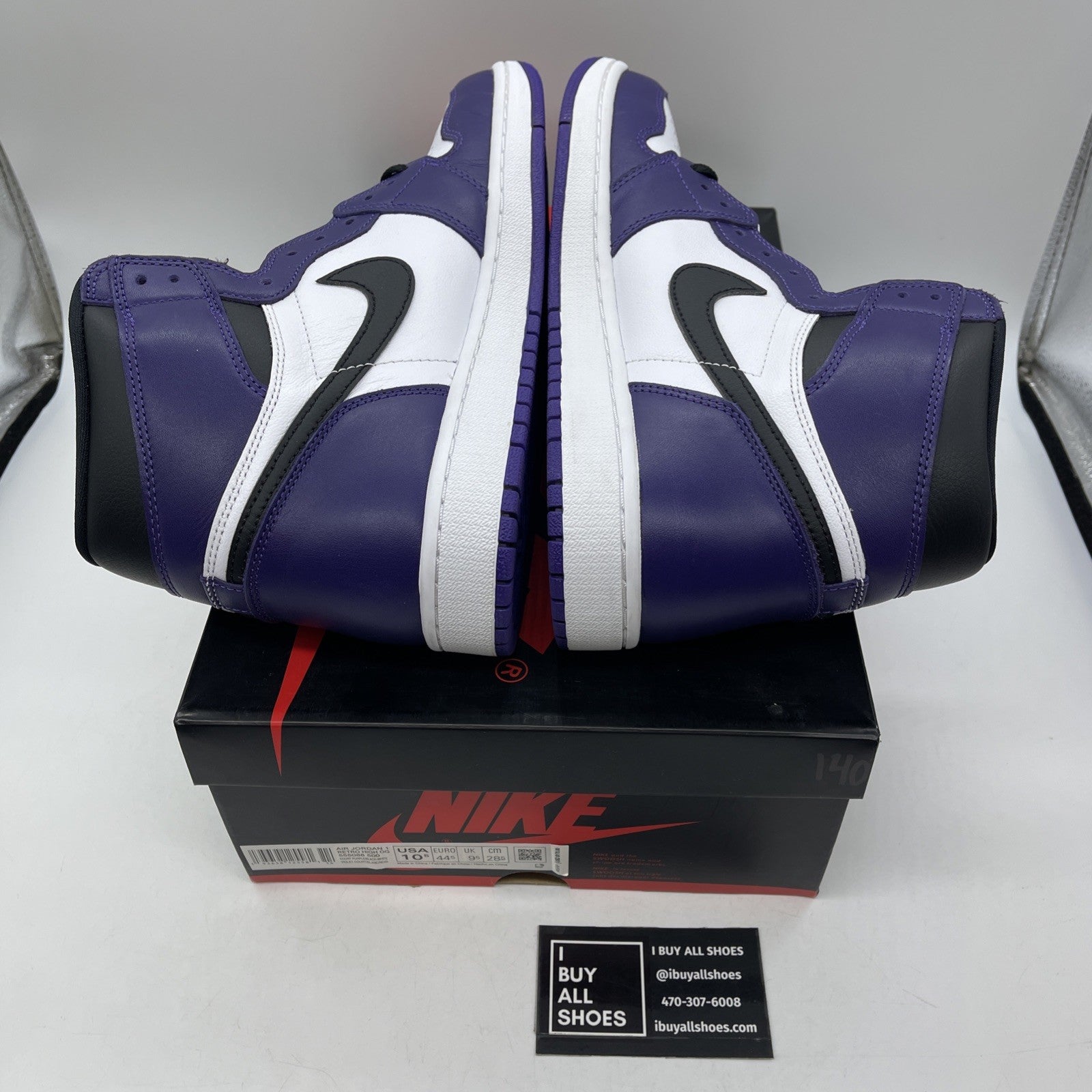 Size 10.5 - Jordan 1 Retro OG High Court Purple 2.0 White Leather (555088-500)
