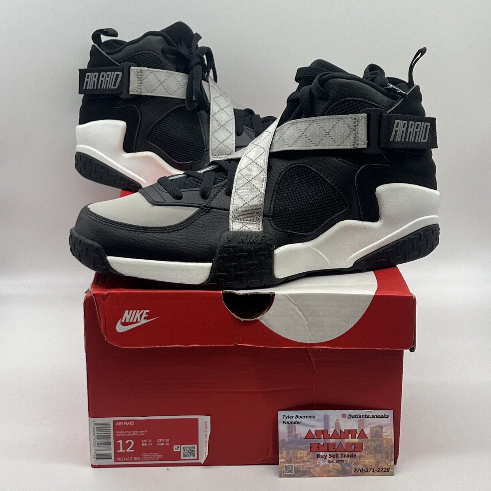 Size 12 - Nike Air Raid OG Black Grey Brand New Og All Black White Grey DS