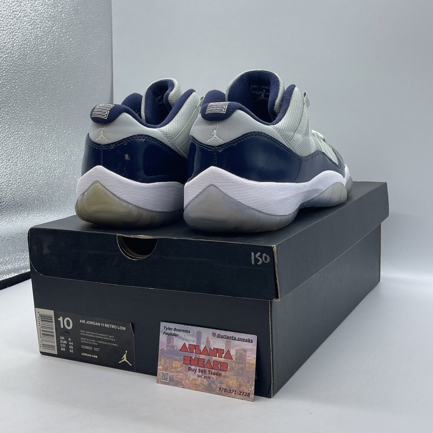 Size 10 - Air Jordan 11 Low Georgetown Blue Leather Grey Suede (528895-007)