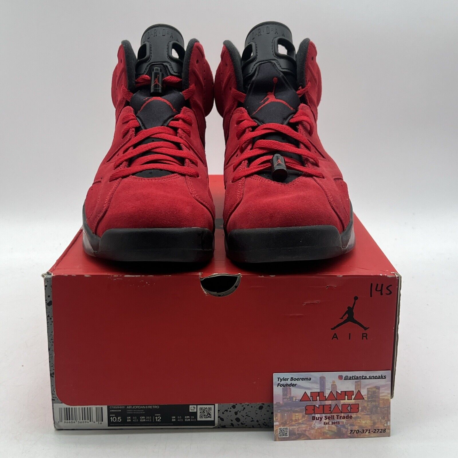 Size 10.5 - Air Jordan 6 Retro Toro Bravo Black Red Suede Icey (CT8529-600)