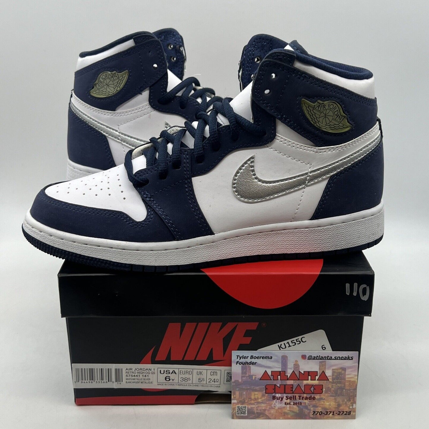 Size 6 - Jordan 1 Retro High CO.JP Midnight Navy White Leather (575441-141)