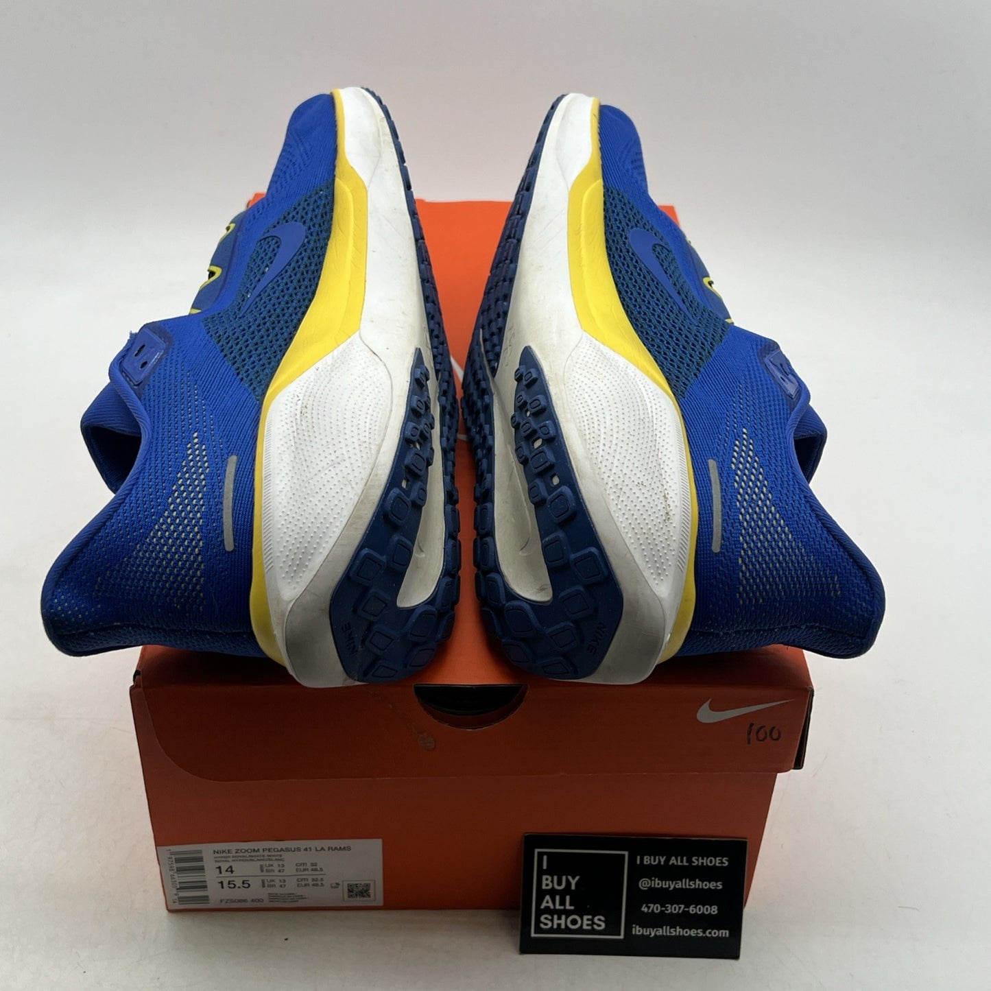 Size 14 - Nike Air Zoom Pegasus 41 Los Angeles Rams Unisex (FZ5086-400)