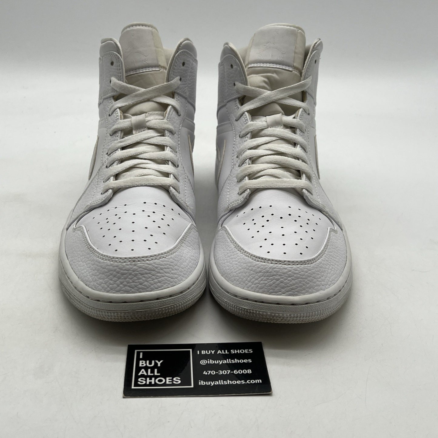 Size 13 - Air Jordan 1 Mid Triple White - (554724-130)