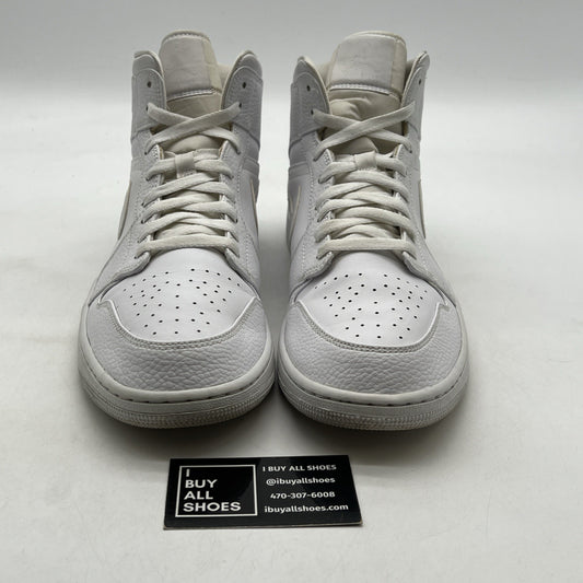 Size 13 - Air Jordan 1 Mid Triple White - (554724-130)