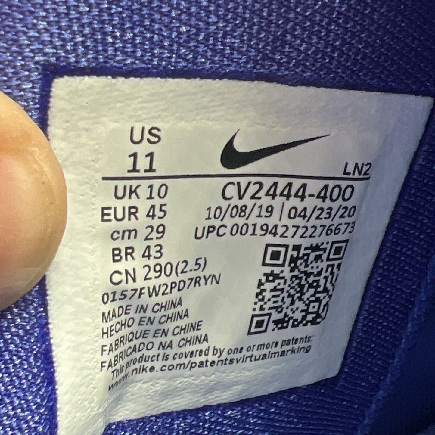 Size 11 - Nike Adapt BB 2.0 UK Charger Astronomy Blue (CV244-400)