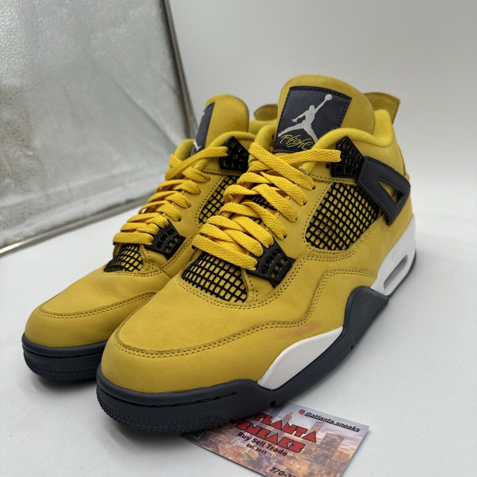 Size 11 - Jordan 4 Retro Mid Lightning Yellow Suede Grey White Mustard Classic