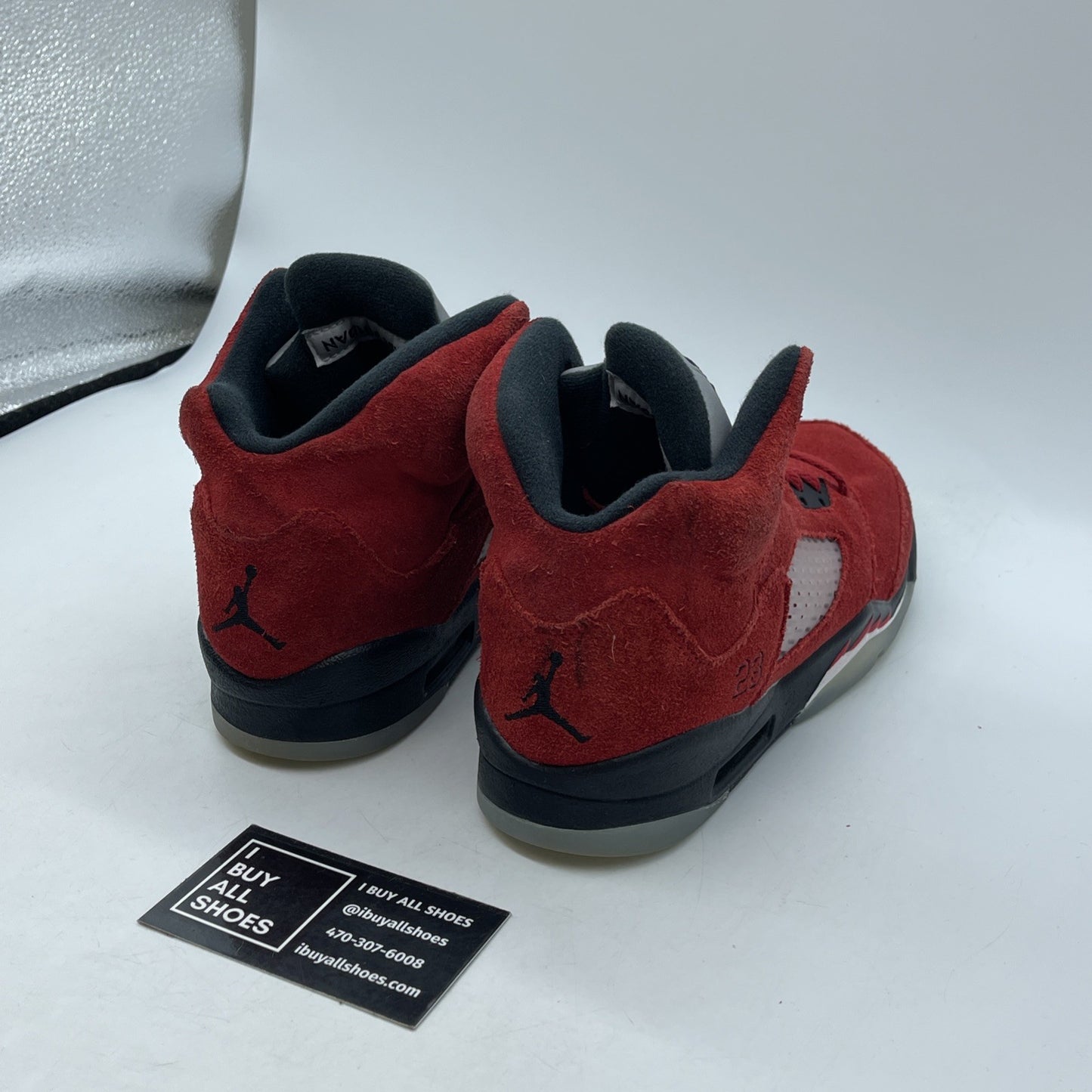 Size 5.5Y - Jordan 5 Retro Mid Raging Bull Red Black Suede (440888-600)